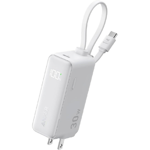 Anker モバイルバッテリー Anker Power Bank (30W, Fusion, Built-In USB-C ケーブル) ホワイト A1636N21-イメージ1