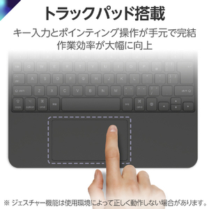 エレコム Touch Book for iPad Air 11インチ(M2)/10．9インチ (第5/4世代)用キーボード付きケース ブラック TK-CA11BPBK-イメージ4