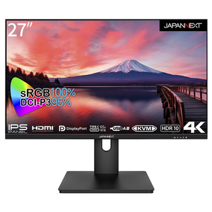 JAPANNEXT 27型4K対応液晶ディスプレイ ブラック JN-IPS273UHDR-C65W-イメージ1