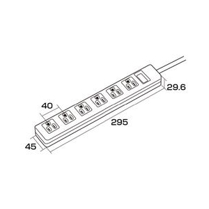 サンワサプライ 電源タップ（3P・6個口・2．5m） TAP-N3625MGN-イメージ3