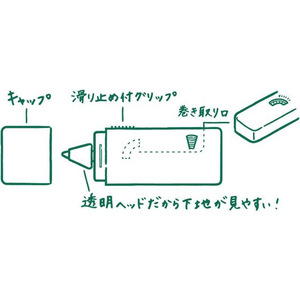 デザインフィル XS 修正テープ 5mm えんじ FC556PA-35516006-イメージ7