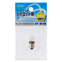 オーム電機 ３パイロット球 T-13タイプ E12/35V-0．11A クリア LB-P3235V
