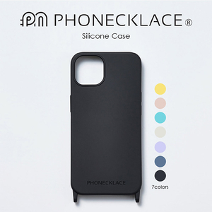 PHONECKLACE iPhone 15 Pro Max用ストラップホール付きシリコンケース イエロー PN25609I15PM-イメージ2