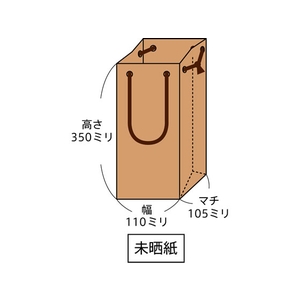 スーパーバッグ ボトル用手提袋 KRAFT B-100Φ 25枚 FC93084-383925-イメージ2