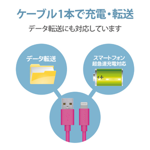 エレコム スタンダードLightningケーブル(0．1m) ピンク MPA-UAL01PN-イメージ6