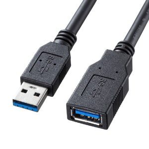 サンワサプライ USB3．0延長ケーブル(0．5m) ブラック KU30-EN05K-イメージ1