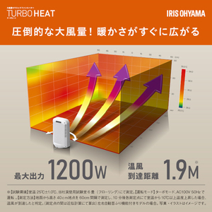 アイリスオーヤマ 大風量首振りセラミックファンヒーター ホワイト KCH-MSW121-W-イメージ5