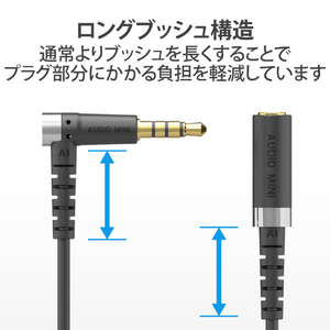 エレコム マイク対応ヘッドホン・イヤホン用延長コード(高耐久モデル) 1．0m ブラック EHP-35ELS4P10BK-イメージ6