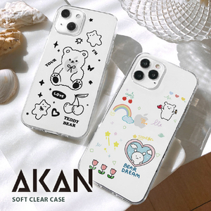 AKAN iPhone 15用ソフトクリアケース ベア AK25618I15-イメージ3