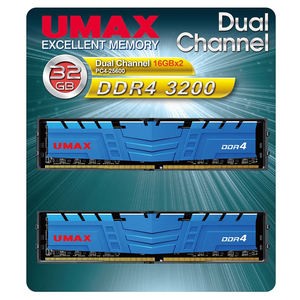 UMAX デスクトップ用メモリー(16GB×2) DUAL CHANEL 16GB X2 32GB DDR4 3200 PC4-25600 288PIN DIMM UM-DDR4D-3200-32GBHS-イメージ1