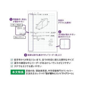 アピカ 中学受験OKノート セミB5 10mmマス 5冊組 FCC7926-LGU10G05-イメージ4