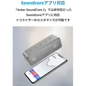 Anker ワイヤレススピーカー Anker Soundcore 3 ホワイトグレー A31170A1-イメージ5