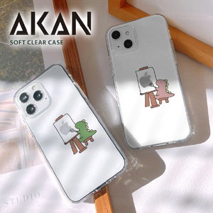 AKAN iPhone 15用ソフトクリアケース ピンク AK25624I15-イメージ4