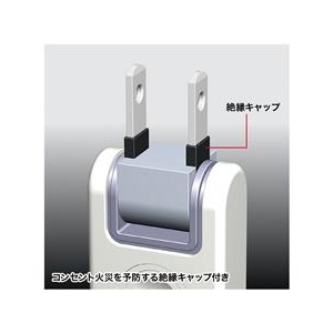 サンワサプライ 火災予防安全タップ（2P・3個口・0．5m） ホワイト TAP-TSH305N-イメージ3