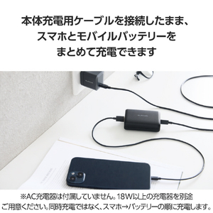 エレコム コンパクトモバイルバッテリー(10000mAh/20W/C×1+A×1) ブラック DE-C46L-10000BK-イメージ6