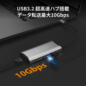 j5 create USB3．2 Gen2 4K60 6in1マルチアダプター スペースグレー JCD392-イメージ11