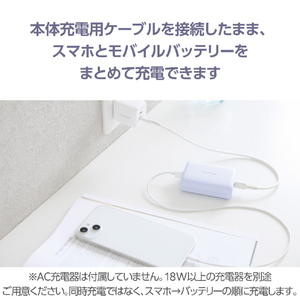 エレコム コンパクトモバイルバッテリー(10000mAh/20W/C×1+A×1) パープル DE-C46L-10000PU-イメージ5