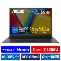 ASUS ノートパソコン ASUS Vivobook 16X インディーブラック K3604ZA-MB032W