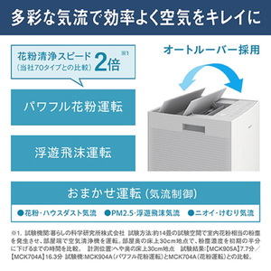 ダイキン 加湿ストリーマ空気清浄機 e angle select ホワイト MCK905AE4-W-イメージ11