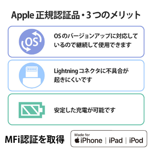 エレコム iPhone充電ケーブル ライトニング USB Type-A インテリアカラー(1．0m) ベージュ MPA-UALI10BE-イメージ5