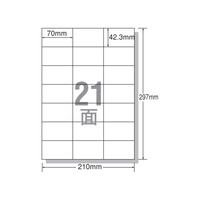 エーワン レーザー用ラベル A4 21面 100枚 F814994-28363