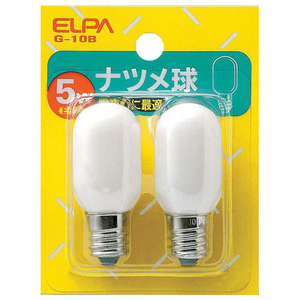 エルパ ナツメ球 E12口金 5W ホワイト 2個入 G-10B-イメージ1