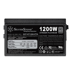 SilverStone PC電源 ATX 80PLUS Platinum 1200W フルモジュラー Striderシリーズ ブラック SST-ST1200-PTS-イメージ5