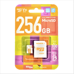 A-DATA microSDXC V10 UHS-1 A1(256GB) ホワイト/オレンジ AMSD256GA1V10EDOR-イメージ1