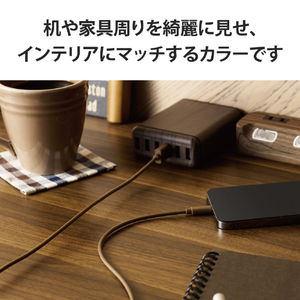 エレコム iPhone充電ケーブル ライトニング USB Type-A インテリアカラー(1．0m) ダークブラウン MPA-UALI10DB-イメージ3