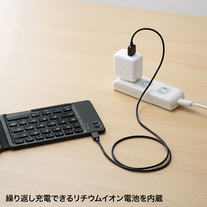 サンワサプライ 折りたたみ式Bluetoothキーボード(iOS対応) SKB-BT30BK-イメージ2