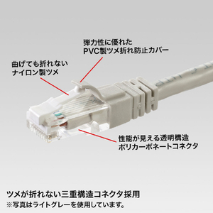 サンワサプライ つめ折れ防止カテゴリ6LANケーブル(2m) イエロー KB-T6TS-02YN-イメージ2