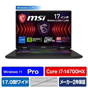 MSI ノートパソコン Sword 17 HX B14V コスモスグレイ SWORD17-B14VGKG-4650JP-イメージ1