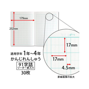 キョクトウ かんがえる学習帳 かんじれんしゅう 91字詰 1～4年生91字1冊 F887867-L417-イメージ3