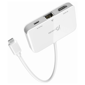 j5 create USB-C イーサーネット 3in1 マルチアダプター ホワイト JCA351-イメージ3