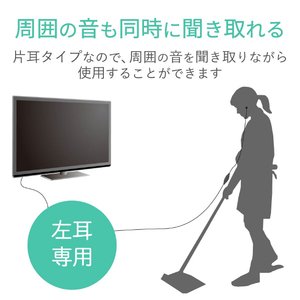 エレコム TV用ヘッドフォン(スタンダード)カナルタイプ ブラック EHP-TV11CM3BK-イメージ4