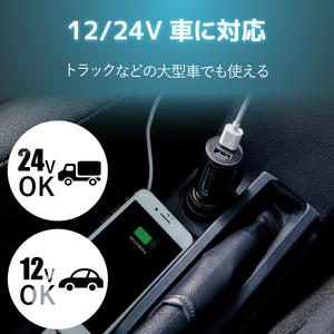 エレコム Bluetooth(R)FMトランスミッター(2．4A/2ポート/重低音) LAT-FMBTB03BK-イメージ7