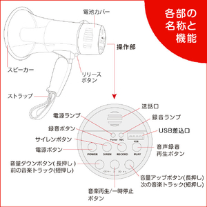 FRC メガホン型拡声器 NEXTEC NX-BV40E-イメージ3