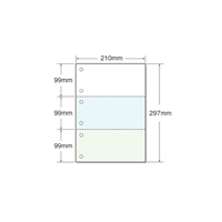 キング商事 マルチプリンタ帳票 A4 カラー 3面 6穴 100枚 F815575-A4CF3-6A