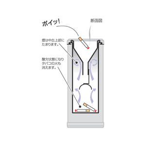 テラモト 消煙灰皿 黒 F806640-SS-255-000-6-イメージ2