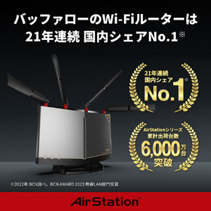 バッファロー 無線LAN親機11ax/ac/n/a/g/b4803+4803+1147Mbps AirStation チタニウムグレー WXR-11000XE12-イメージ7