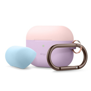 elago AirPods Pro用シリコンケース DUO HANG ラベンダー EL_APPCSSCUH_LV-イメージ1