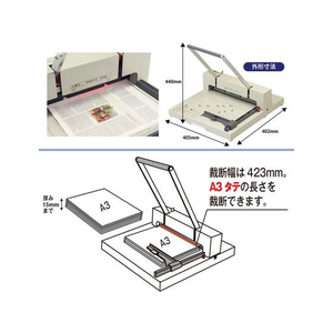 プラス 裁断機 A3 160枚切り グレー PK-511L FCC5116-26151/PK-511-イメージ4