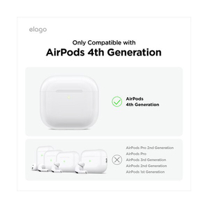 elago AirPods 4用カラビナ付きシリコンケース ミント EL_AP4CSSCN2_MT-イメージ5