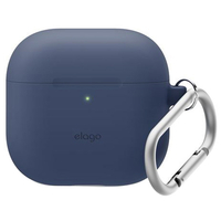 elago AirPods 4用カラビナ付きシリコンケース ジーンインディゴ EL_AP4CSSCN2_JI