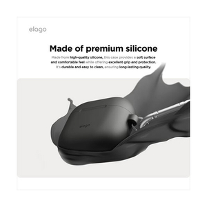 elago AirPods 4用カラビナ付きシリコンケース サンドピンク EL_AP4CSSCN2_PK-イメージ3