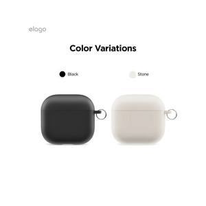 elago AirPods 4用カラビナ付きシリコンPCハイブリッドケース ストーン EL AP4CSSCLG ST-イメージ7