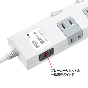 サンワサプライ 節電タップ(2P・10個口・1m) TAP-SP2110SW-1-イメージ8