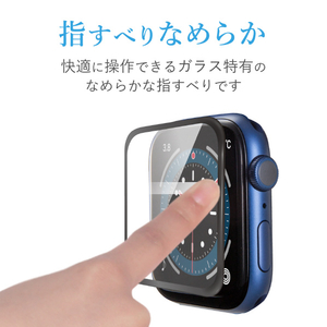 エレコム Apple Watch SE/Series 6/5/4[44mm]用ガラスフィルムフレーム付/光沢 ブラック AW-20MFLGFRBK-イメージ7