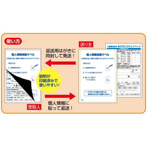 ヒサゴ 目隠しラベル・返送用 はがき全面100枚 FCT0416-GB2413-イメージ3