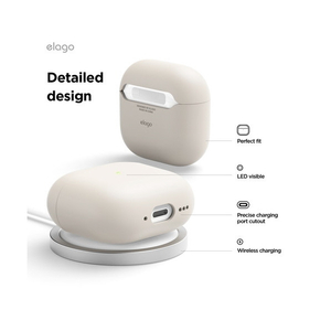 elago AirPods 4用シリコンPCハイブリッドケース ストーン EL AP4CSSCLD ST-イメージ6